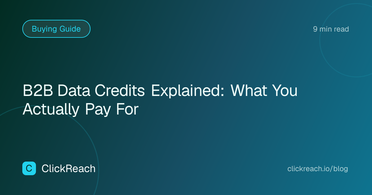 B2B Data Credits Explained: What You Actually Pay For