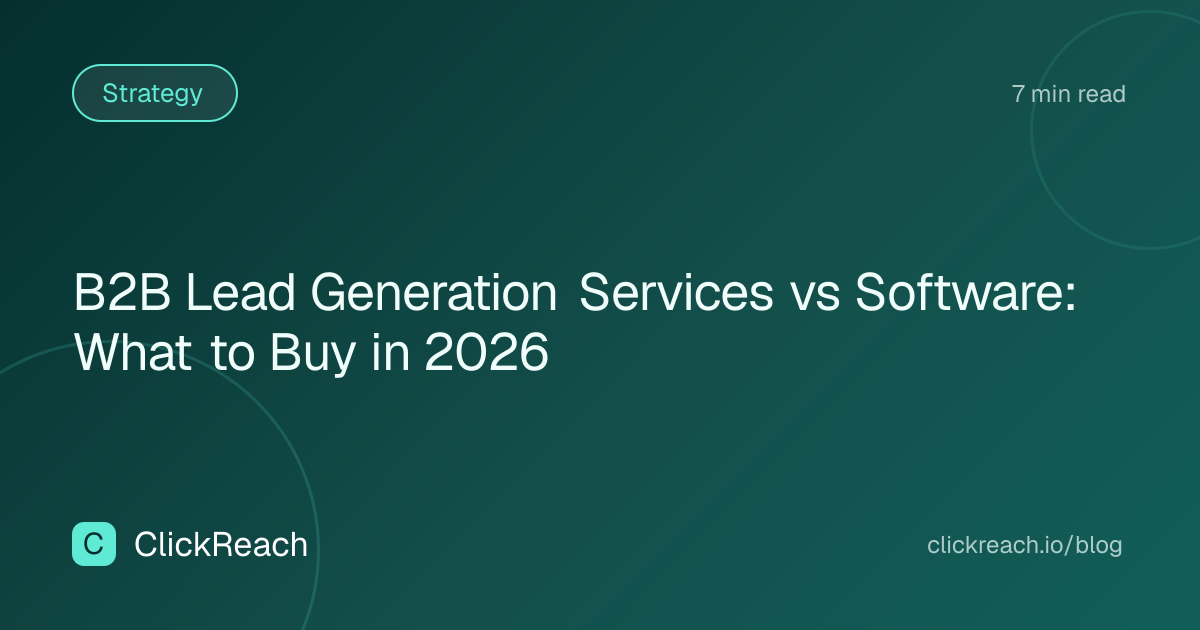 B2B Lead Generation Services vs Software: What to Buy in 2026