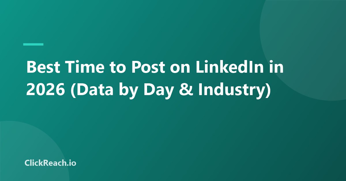Best Time to Post on LinkedIn in 2026 (Data by Day & Industry)