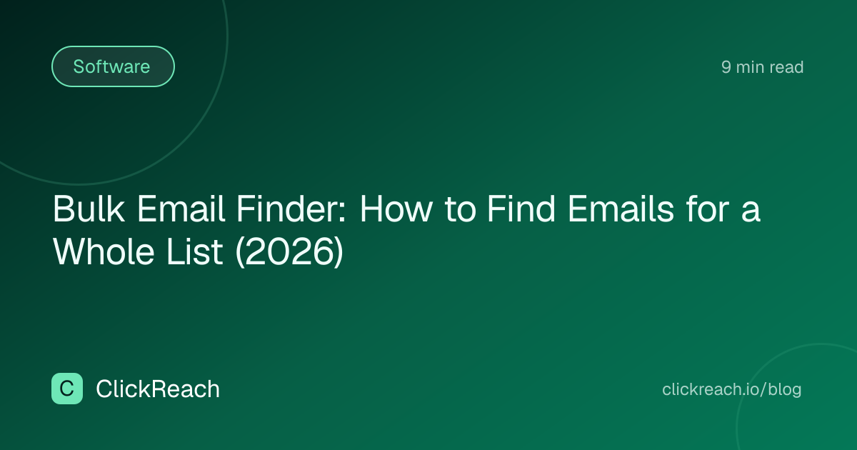 Bulk Email Finder: How to Find Emails for a Whole List (2026)