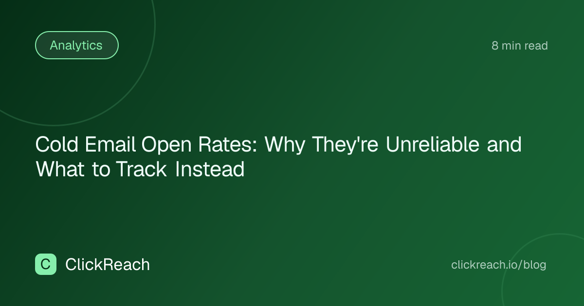 Cold Email Open Rates: Why They're Unreliable and What to Track Instead