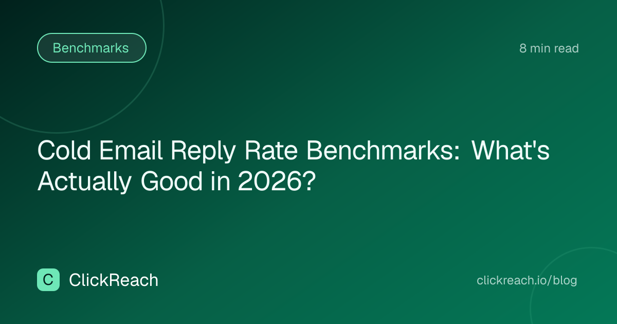 Cold Email Reply Rate Benchmarks: What's Actually Good in 2026?
