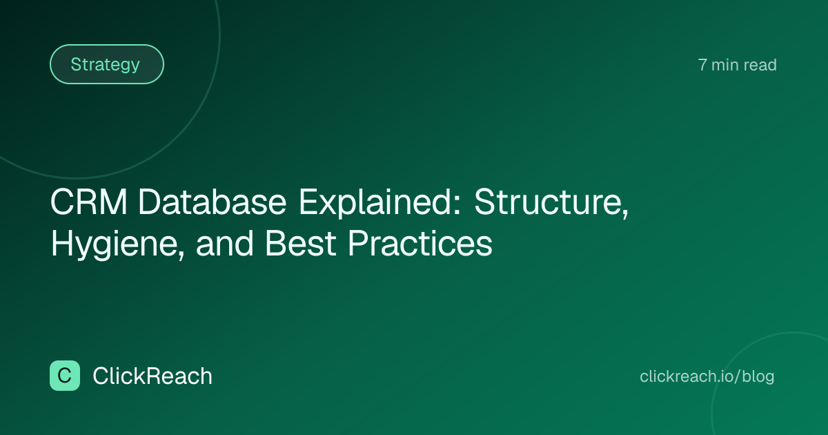 CRM Database Explained: Structure, Hygiene, and Best Practices