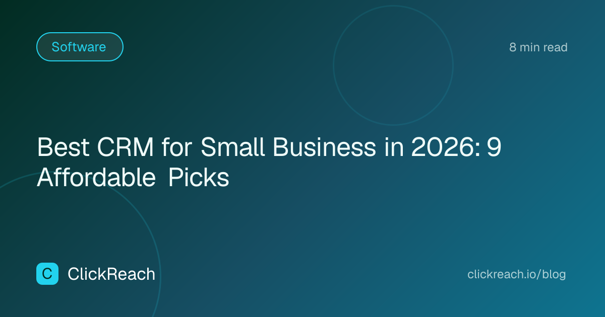 Best CRM for Small Business in 2026: 9 Affordable Picks