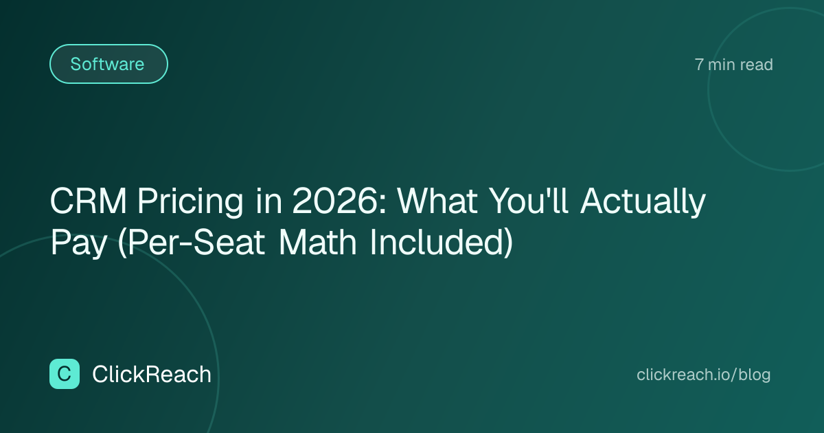 CRM Pricing in 2026: What You'll Actually Pay (Per-Seat Math Included)