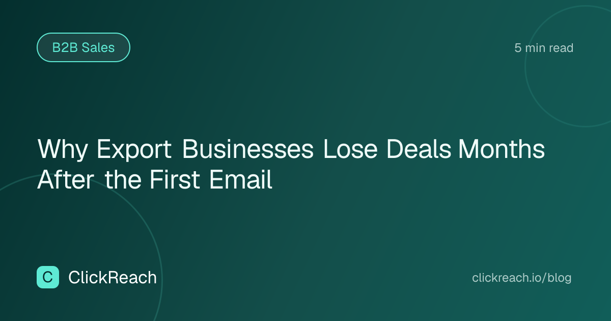 Why Export Businesses Lose Deals Months After the First Email