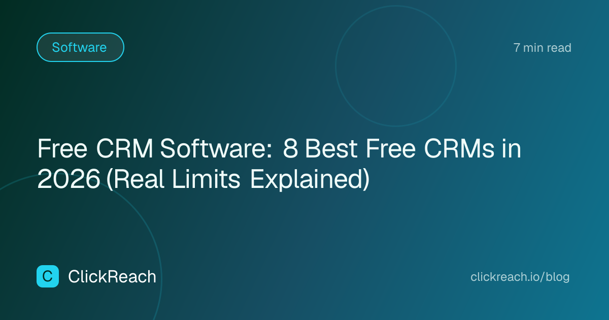 Free CRM Software: 8 Best Free CRMs in 2026 (Real Limits Explained)