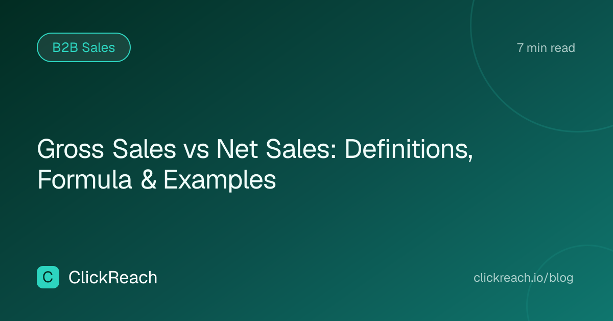 Gross Sales vs Net Sales: Definitions, Formula & Examples