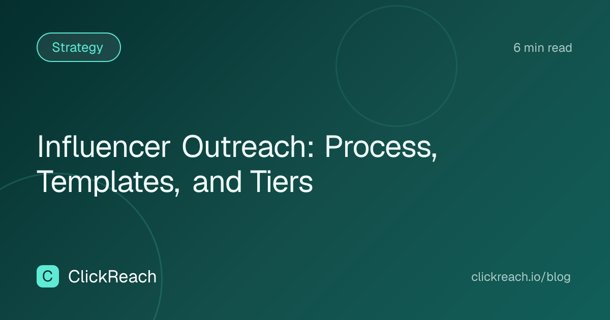 Influencer Outreach: Process, Templates, and Tiers