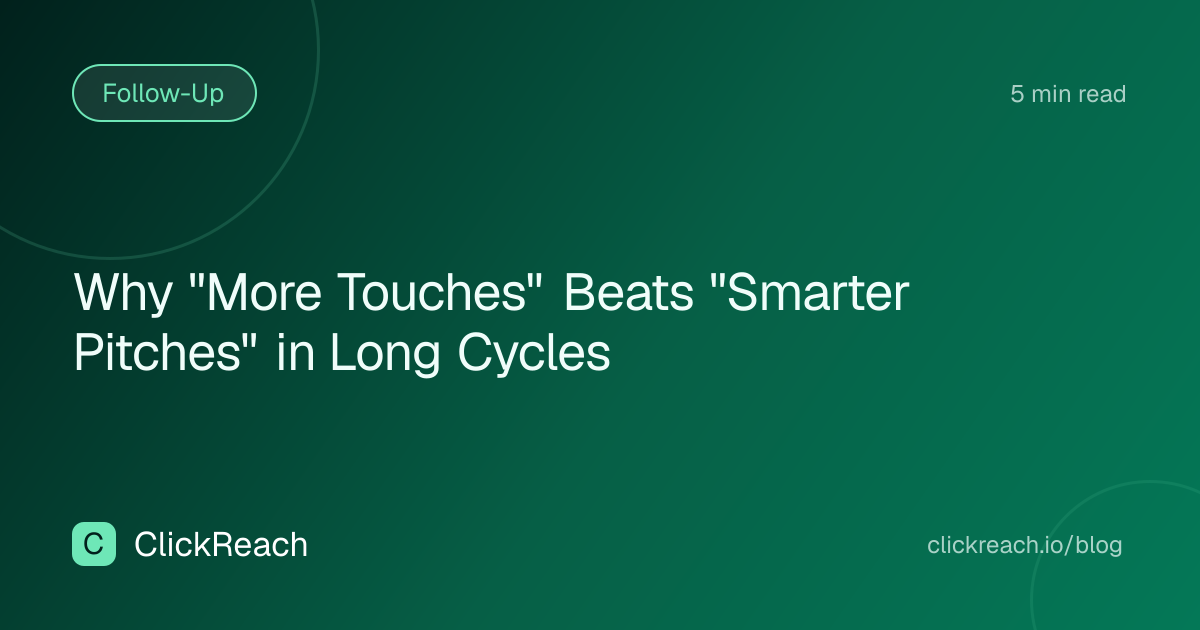 Why "More Touches" Beats "Smarter Pitches" in Long Cycles