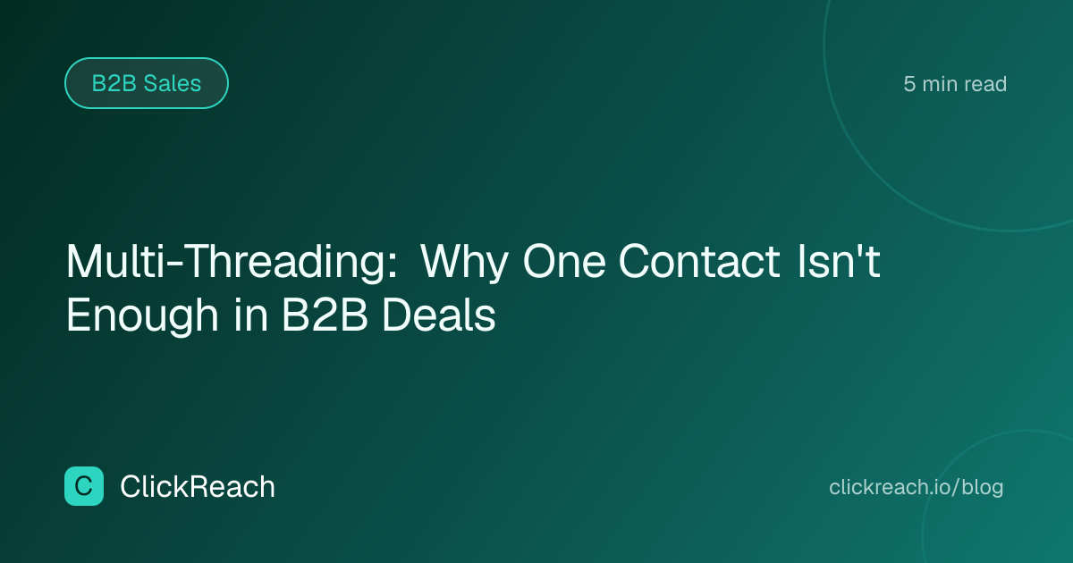 Multi-Threading: Why One Contact Isn't Enough in B2B Deals