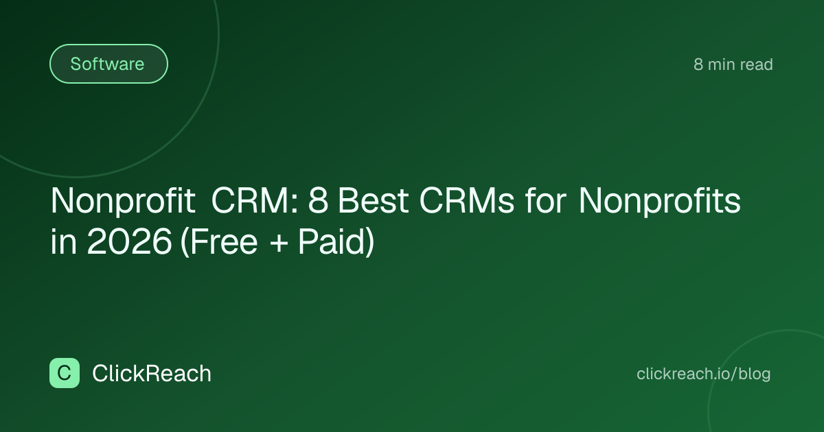Nonprofit CRM: 8 Best CRMs for Nonprofits in 2026 (Free + Paid)
