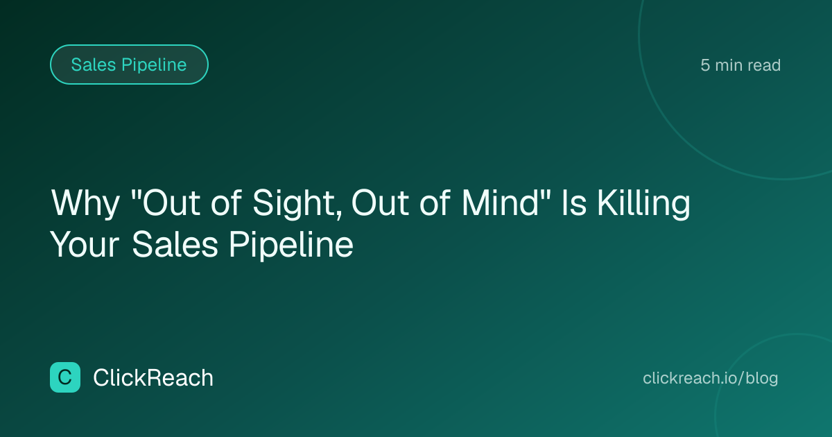 Why "Out of Sight, Out of Mind" Is Killing Your Sales Pipeline