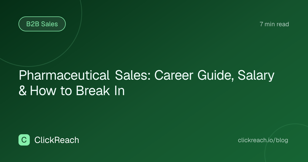 Pharmaceutical Sales: Career Guide, Salary & How to Break In