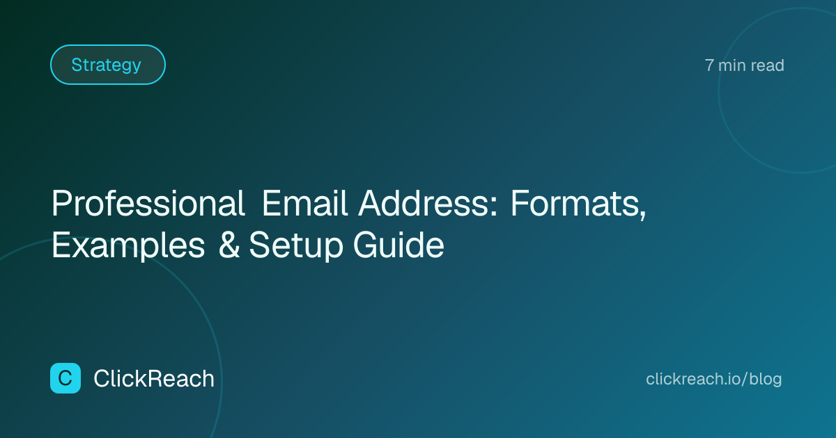 Professional Email Address: Formats, Examples & Setup Guide