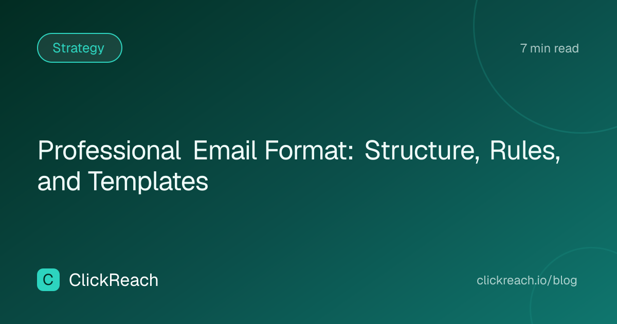 Professional Email Format: Structure, Rules, and Templates