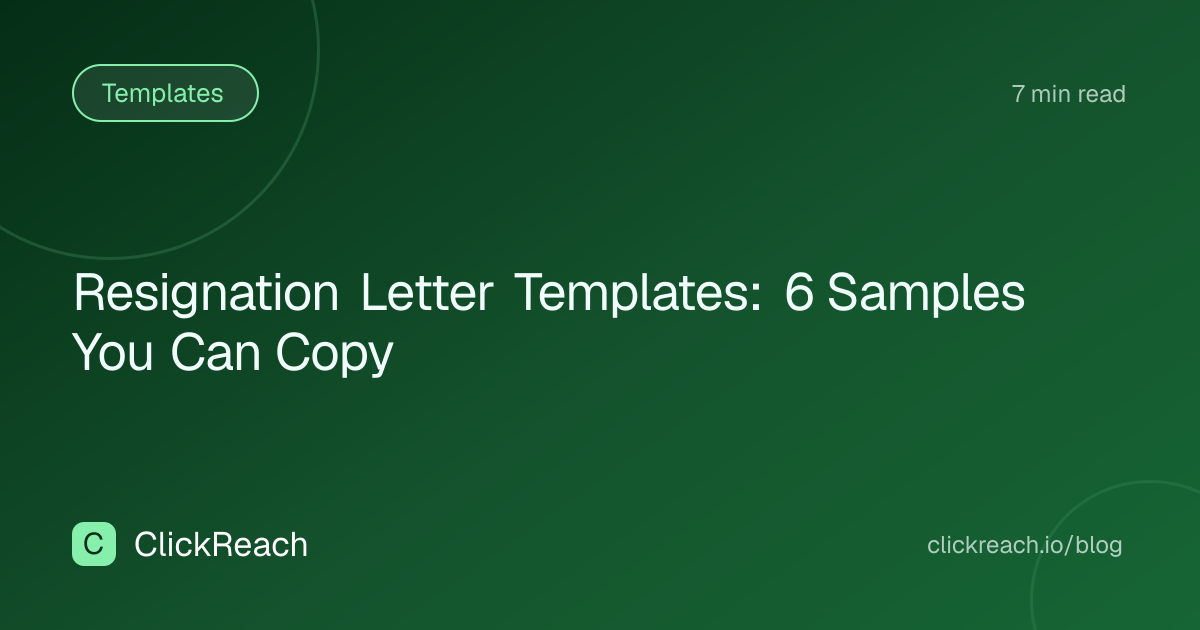 Resignation Letter Templates: 6 Samples You Can Copy