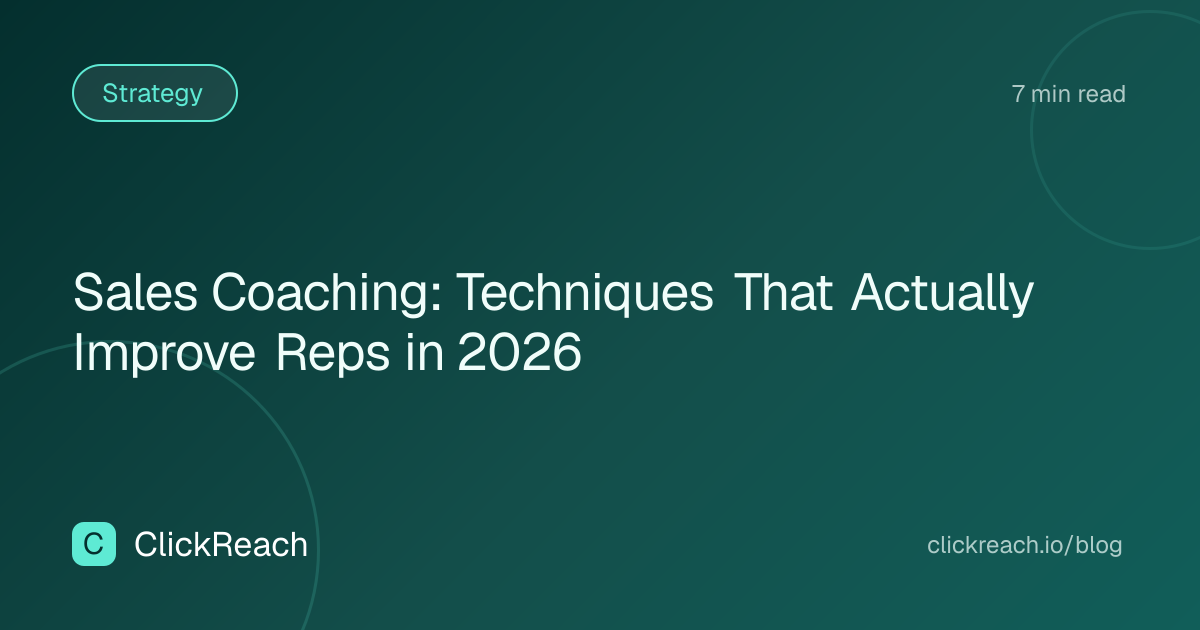 Sales Coaching: Techniques That Actually Improve Reps in 2026