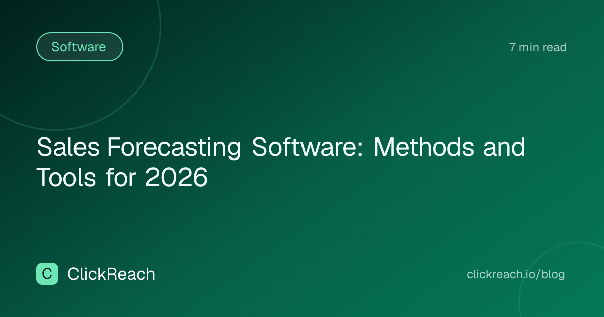 Sales Forecasting Software: Methods and Tools for 2026