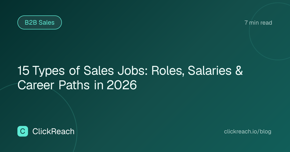 15 Types of Sales Jobs: Roles, Salaries & Career Paths in 2026